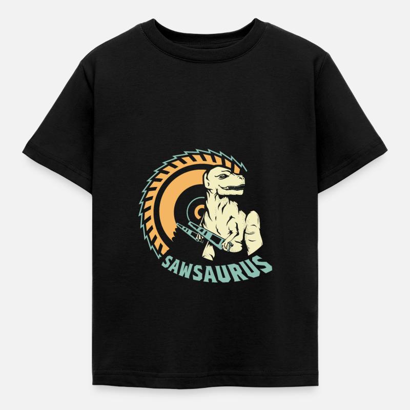 Sägebsaurus Erbauer Geschenk - Kinder T-Shirt - Schwarz