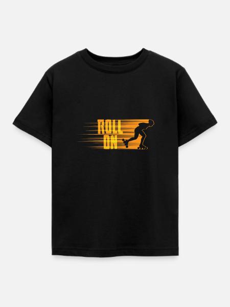 Inline-Skates skaten Skater Inliner Roll on - Kinder T-Shirt - Schwarz