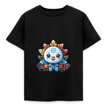 Snowflake for children - Kids' T-Shirt - black - Front - AI Model Kid Female (0cm)