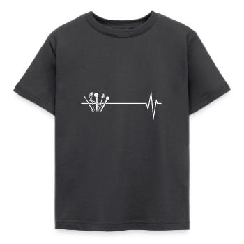 Kosmetik Make Up Herzschlag Puls Motiv - Kinder T-Shirt - Dunkelgrau - Vorne - AI Model Kid Female (0cm)
