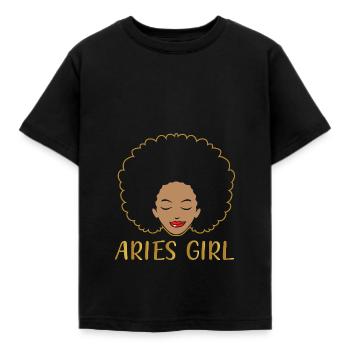 Sternzeichen Widder - Kinder T-Shirt - Schwarz - Vorne - AI Model Kid Female (0cm)