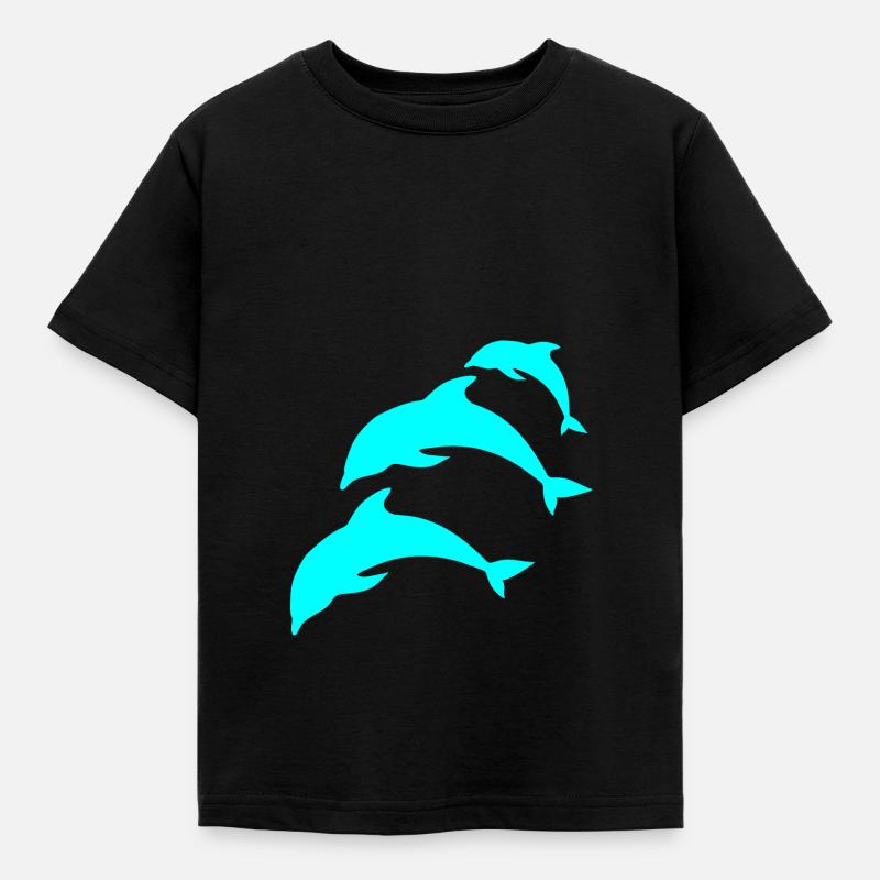 dolphin blue - Kids' T-Shirt - black