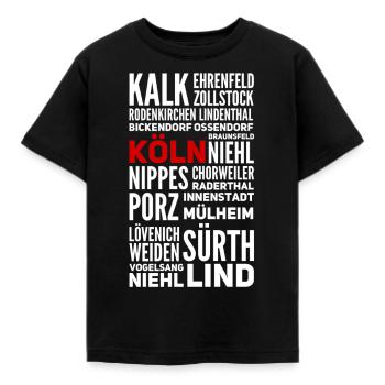 Köln - Stadtteile - Kinder T-Shirt - Schwarz - Vorne - AI Model Kid Female (0cm)