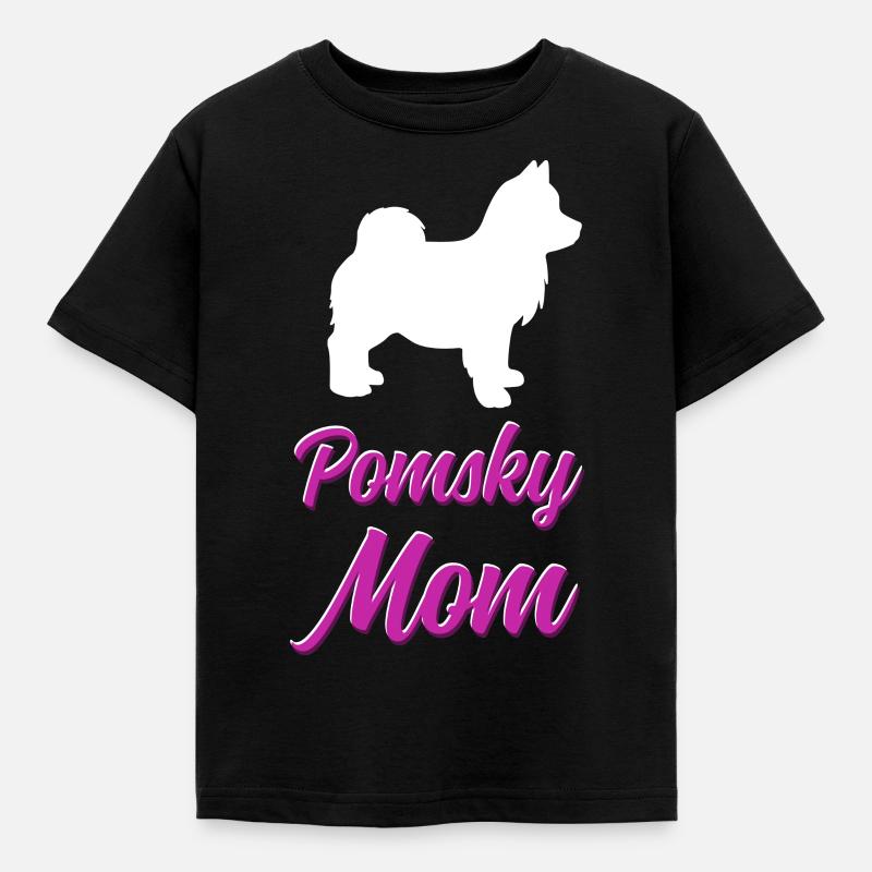 Funny Pomsky Ejer Hund Mor Gave - Børne-T-shirt - sort