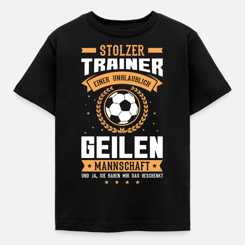 Fußballtrainer Trainer Geschenk - Kinder T-Shirt - Schwarz