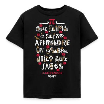 Pi 314 - T-shirt Enfant - noir - Devant - AI Model Kid Female (0cm)