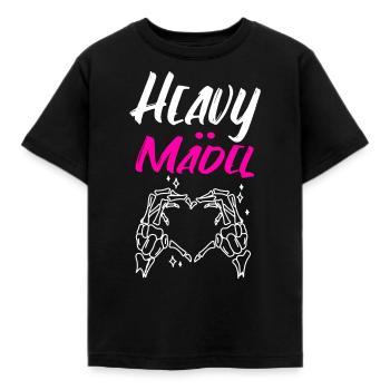 Heavy Mädel Heavy Mädl Heavy Metal Metalfan Rocker - Kinder T-Shirt - Schwarz - Vorne - AI Model Kid Female (0cm)