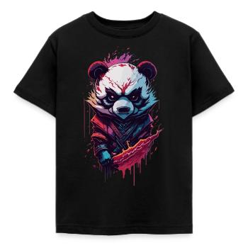 Panda Ninja Dark Fantasy Evil - T-shirt Enfant - noir - Devant - AI Model Kid Female (0cm)