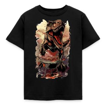 Dino BBQ Grilling Grill Gsgrill Gift - Kids' T-Shirt - black - Front - AI Model Kid Female (0cm)