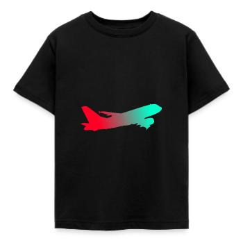 Flugzeug - Kinder T-Shirt - Schwarz - Vorne - AI Model Kid Female (0cm)