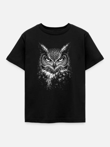 Uhu - Kinder T-Shirt - Schwarz