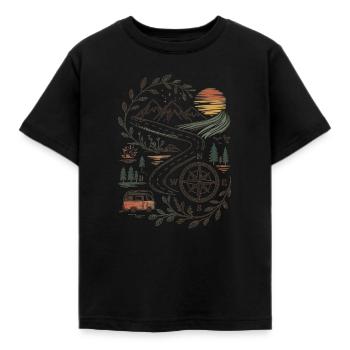 Voyage en voiture dans la nature - T-shirt Enfant - noir - Devant - AI Model Kid Female (0cm)