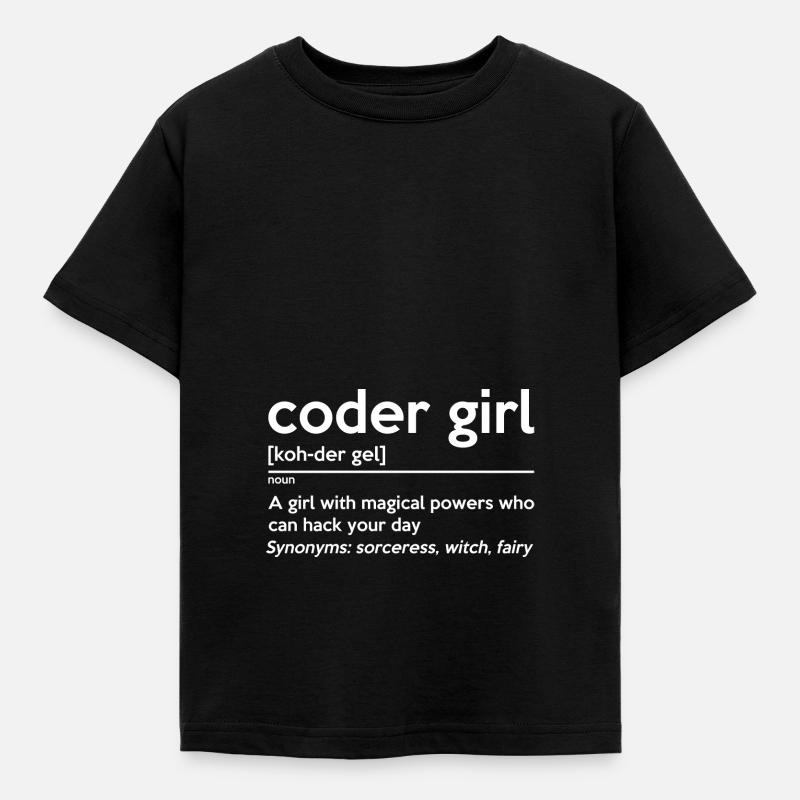 Coding Girl Definition Noun Software Developer Pro - Kinder T-Shirt - Schwarz