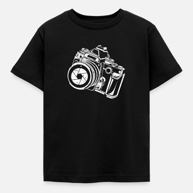Spiegelreflex Kamera - Kinder T-Shirt - Schwarz