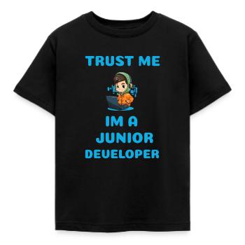 Trust Me Im A Junior Developer - Kinder T-Shirt - Schwarz - Vorne - AI Model Kid Female (0cm)
