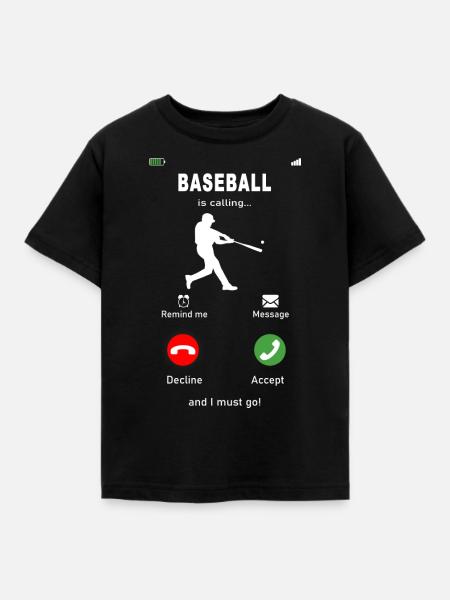 Baseball is calling - Kinder T-Shirt - Schwarz
