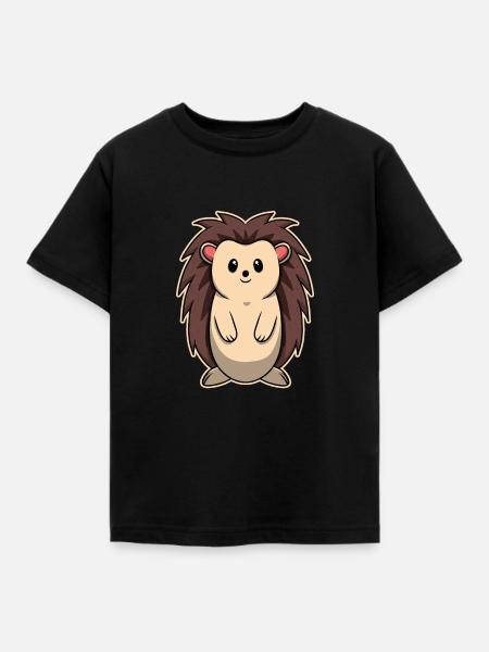 Süßes Tier Baby Igel - Kinder T-Shirt - Schwarz