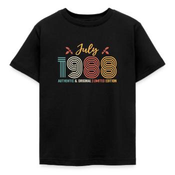 Juli 1988 Geburtstag Juli 1988 Juli - Kinder T-Shirt - Schwarz - Vorne - AI Model Kid Female (0cm)
