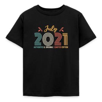 Juli 2021 Geburtstag Juli 2021 Juli - Kinder T-Shirt - Schwarz - Vorne - AI Model Kid Female (0cm)