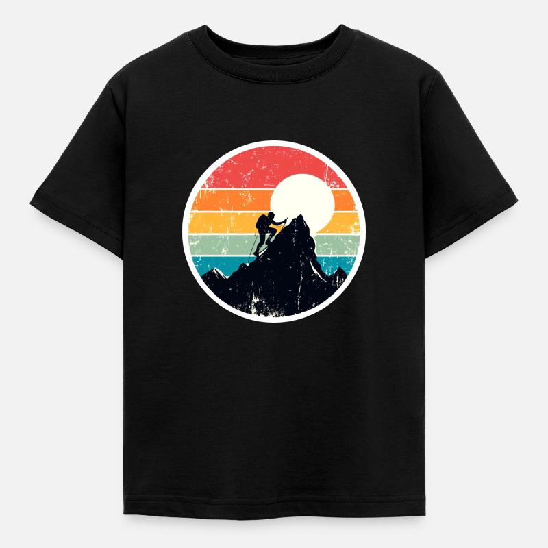 Klettern Kletterer Bouldern Bergsteiger - Kinder T-Shirt - Schwarz