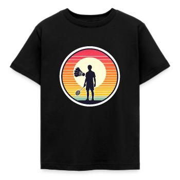 Badminton badminton badminton player - Kids' T-Shirt - black - Front - AI Model Kid Female (0cm)