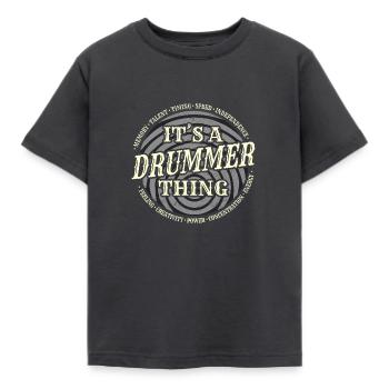 Drummer - Drummer Thing - Kids' T-Shirt - dark grey - Front - AI Model Kid Female (0cm)