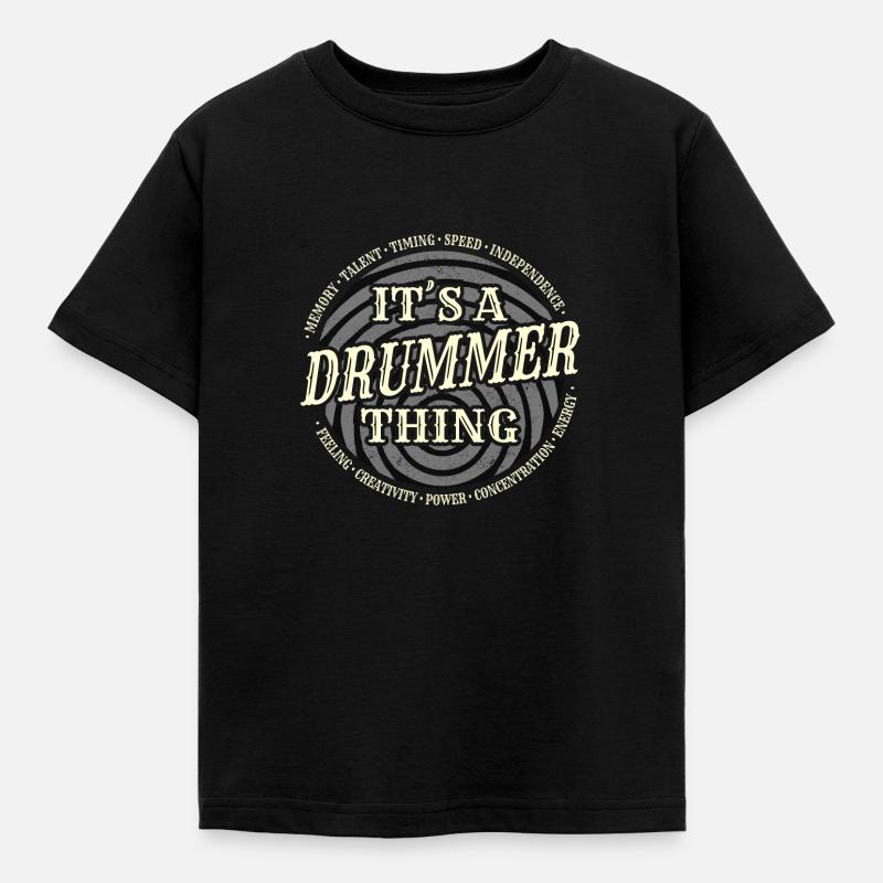 Drummer - Drummer Thing - Kinder T-Shirt - Schwarz