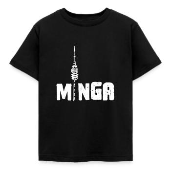 Minga - München Olypiaturm Fernsehturm - Kinder T-Shirt - Schwarz - Vorne - AI Model Kid Female (0cm)
