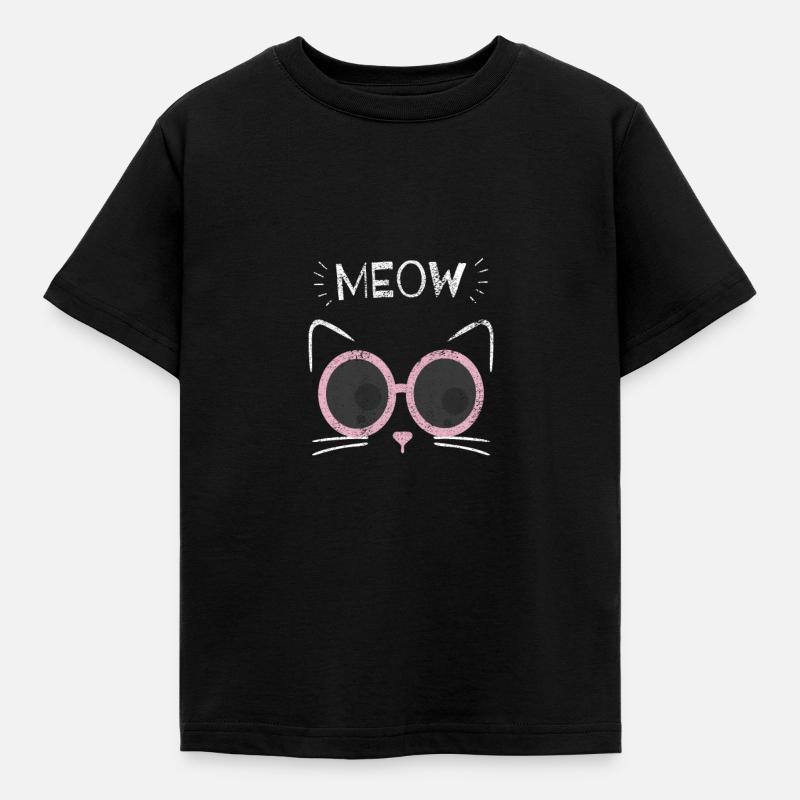 Katze Kätzchen Hipster Katzen Mutter Geschenk - Kinder T-Shirt - Schwarz