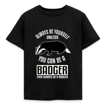 Ich bin ein Dachs - Kinder T-Shirt - Schwarz - Vorne - AI Model Kid Female (0cm)