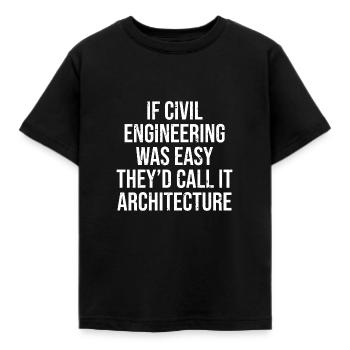 Drôle de génie civil Easy Architecture T-shirt - T-shirt Enfant - noir - Devant - AI Model Kid Female (0cm)