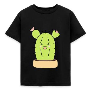 laughing cactus - Kids' T-Shirt - black - Front - AI Model Kid Female (0cm)
