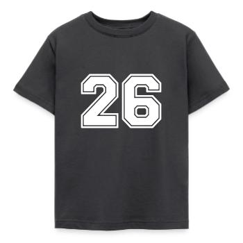 26 - Kinder T-Shirt - Dunkelgrau - Vorne - AI Model Kid Female (0cm)