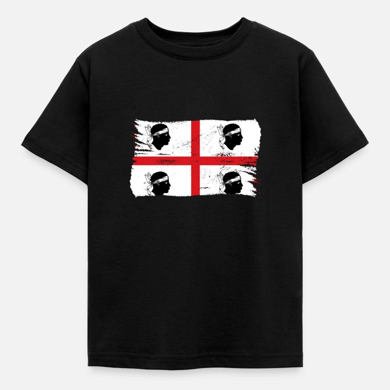 Drapeau de la Sardaigne Drapeau sarde Drapeau de la Sardaigne - T-shirt Enfant - noir