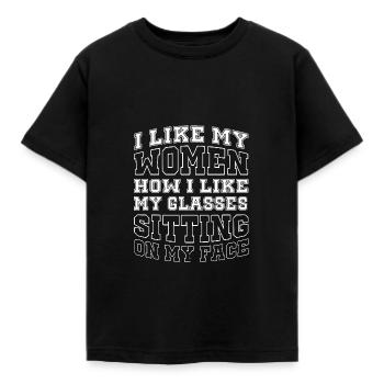 Frauen Sitzen Auf Meinem Gesicht Eine Provokante - Kinder T-Shirt - Schwarz - Vorne - AI Model Kid Female (0cm)