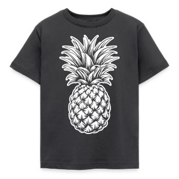 Ananas - Kinder T-Shirt - Dunkelgrau - Vorne - AI Model Kid Female (0cm)