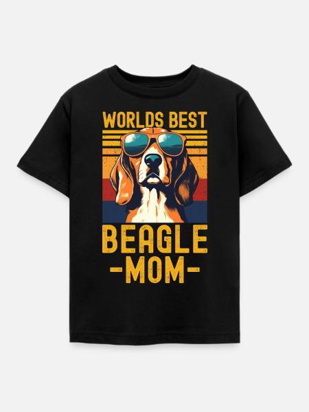 Beagle mit sonnenbrille retro - Kinder T-Shirt - Schwarz