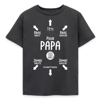 Notice pour Papa - Idée naissance bébé pour papa - T-shirt Enfant - charbon - Devant - AI Model Kid Female (0cm)