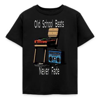 OldSchoolMusic - Kinder T-Shirt - Schwarz - Vorne - AI Model Kid Female (0cm)