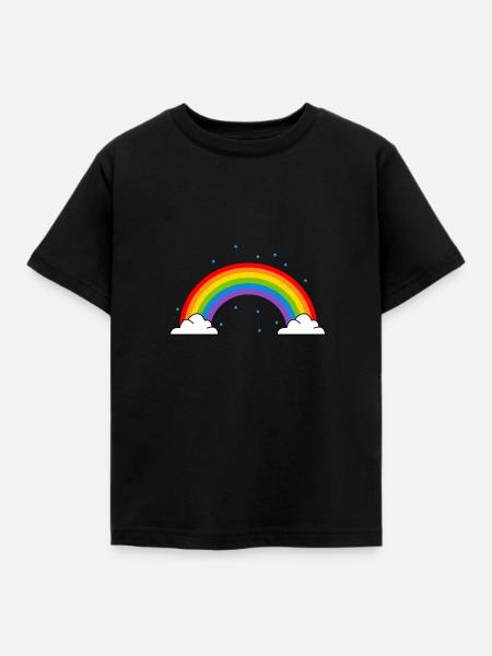 Regenbogen - Kinder T-Shirt - Schwarz