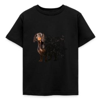 Dackel - Kinder T-Shirt - Schwarz - Vorne - AI Model Kid Female (0cm)