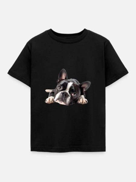 Boston Terrier - Kinder T-Shirt - Schwarz