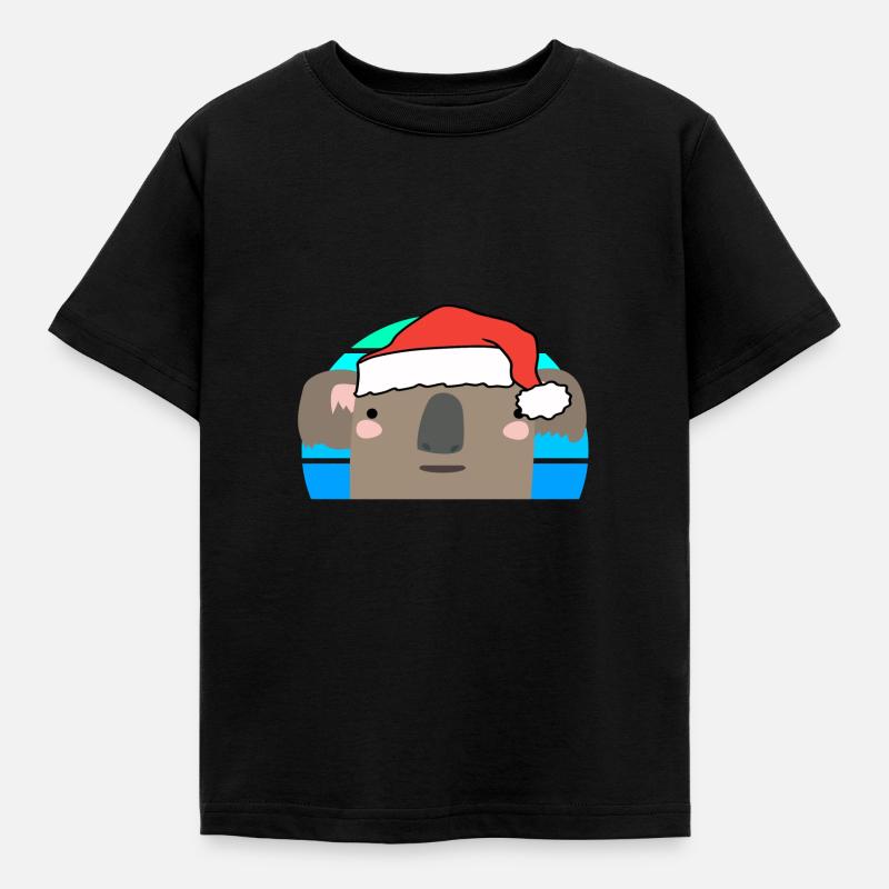 Weihnachten Koala - Kinder T-Shirt - Schwarz