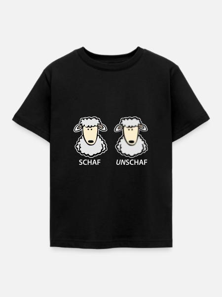 Schaf Unschaf - Kinder T-Shirt - Schwarz