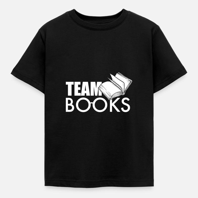 Team Bücher - Kinder T-Shirt - Schwarz