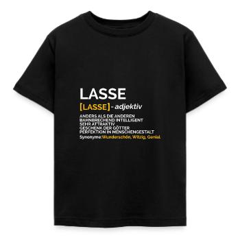 Lasse - Kinder T-Shirt - Schwarz - Vorne - AI Model Kid Female (0cm)