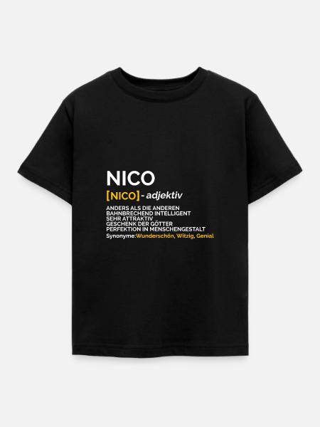 Nico - Kinder T-Shirt - Schwarz