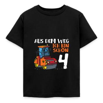 4. Geburtstag Straßenwalze Geburtstag 4 Jahre - Kinder T-Shirt - Schwarz - Vorne - AI Model Kid Female (0cm)