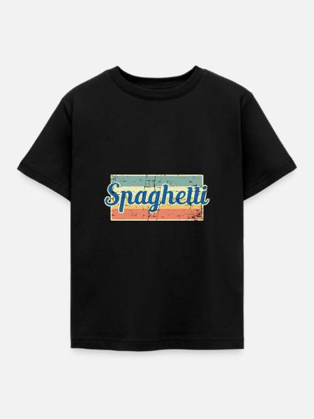 Spaghetti - Kinder T-Shirt - Schwarz