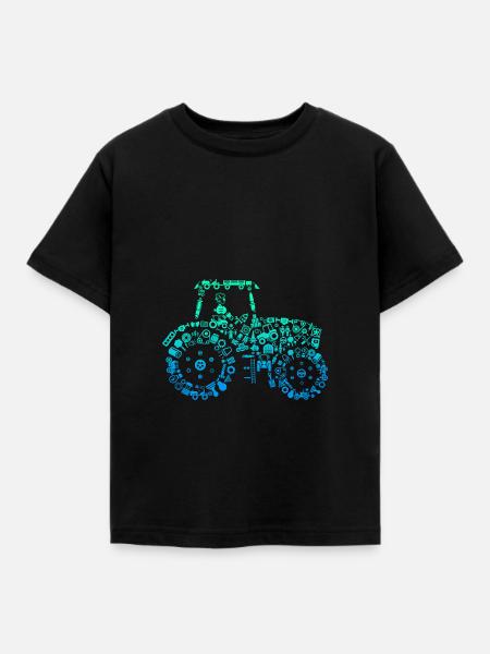 Traktor Trecker - Kinder T-Shirt - Schwarz